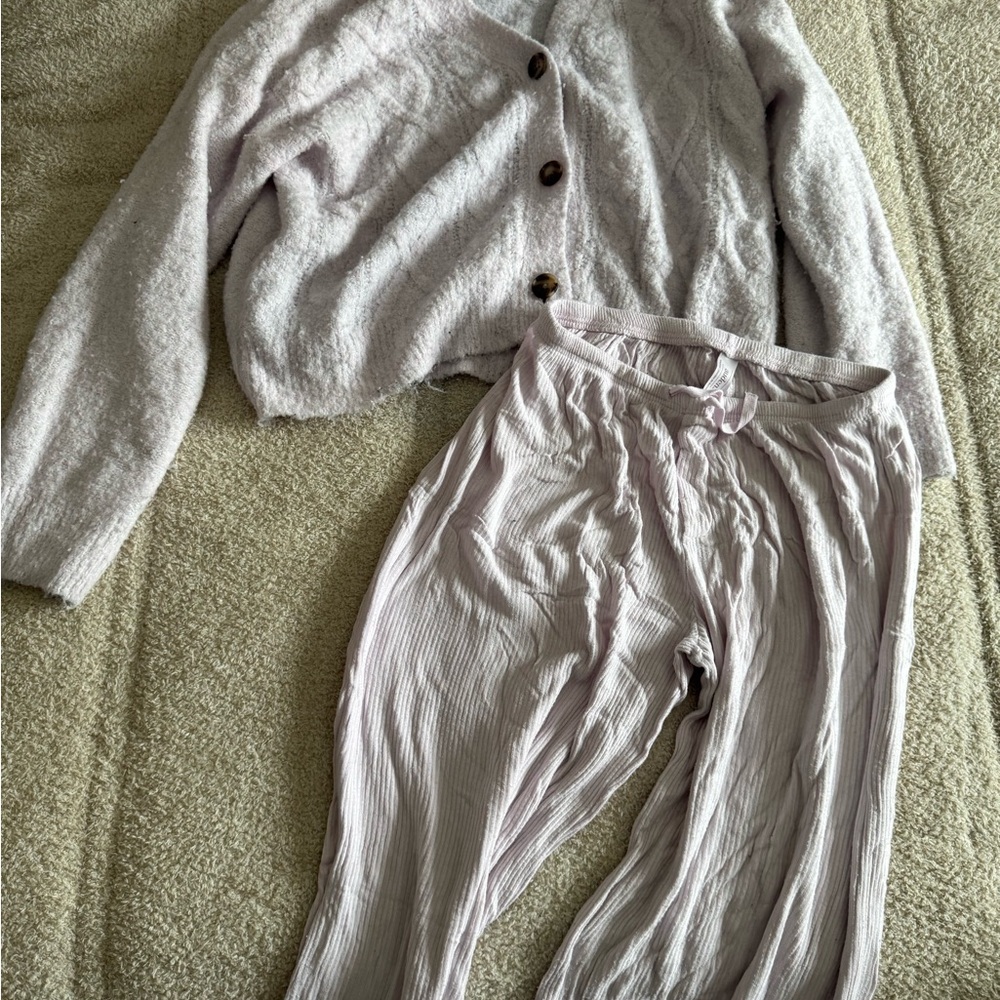 Cozy Pink Cardigan and Pants Set